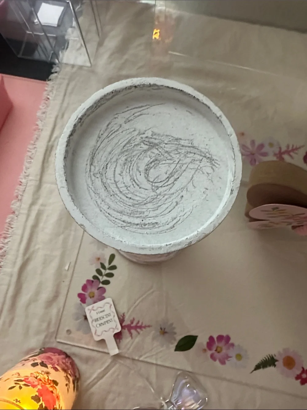 4 pc set Hobby Lobby Pink Floral Butterfly Table Decor NWT